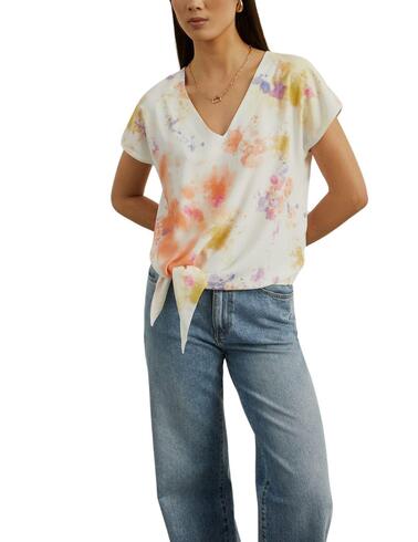 Top Lion of Porches estampada tie-dye con escote en V