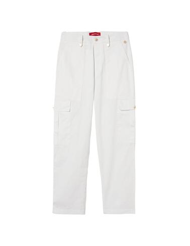 Pantalón cargo Lion of Porches en blanco para mujer