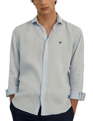 Camisa Lion of Porches slim fit de lino manga larga hombre