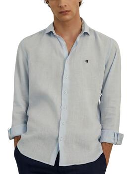 Camisa Lion of Porches slim fit de lino manga larga hombre