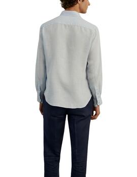 Camisa Lion of Porches slim fit de lino manga larga hombre