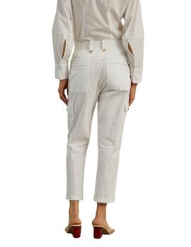 Pantalón cargo Lion of Porches en blanco para mujer