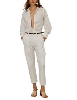 Pantalón cargo Lion of Porches en blanco para mujer