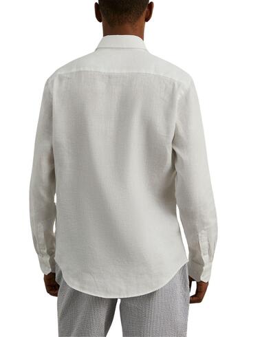 Camisa Lion of Porches slim fit de lino manga larga hombre