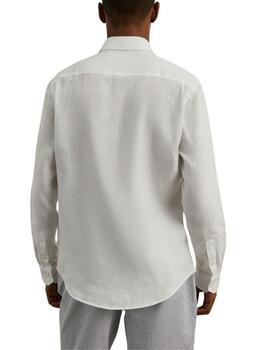 Camisa Lion of Porches slim fit de lino manga larga hombre