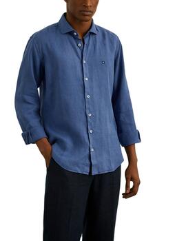 Camisa Lion of Porches slim fit de lino manga larga hombre
