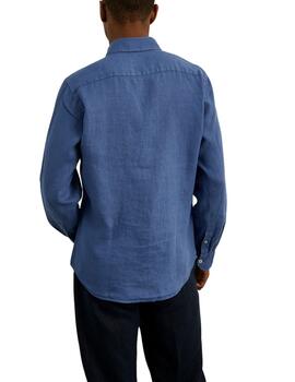 Camisa Lion of Porches slim fit de lino manga larga hombre