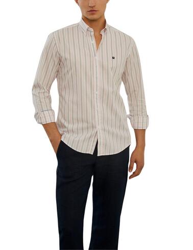 Camisa Lion of Porches de popelin a rayas manga larga hombre