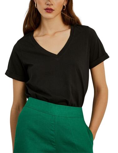 Camiseta Lion of Porches básica con cuello a pico de mujer