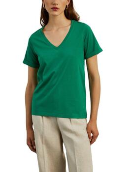 Camiseta Lion of Porches básica con cuello a pico de mujer