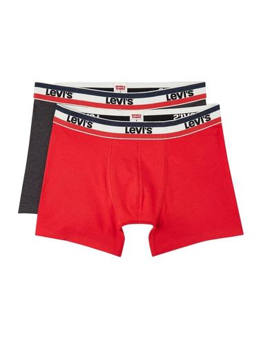 Boxer Levis Boxer Brief Logo Sportwear pack rojo y negro