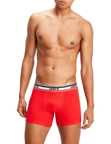 Boxer Levis Boxer Brief Logo Sportwear pack rojo y negro