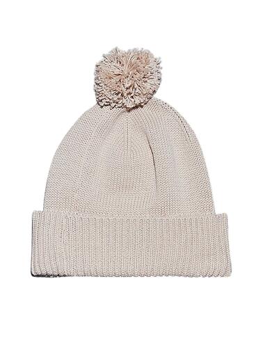 Gorro Calvin Klein beige con pompón