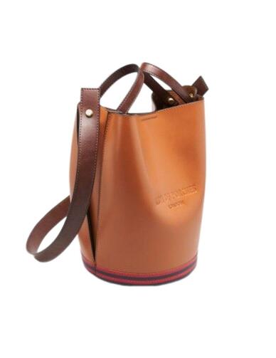 Bolso Lion of Porches tipo bombonera color cuero de mujer