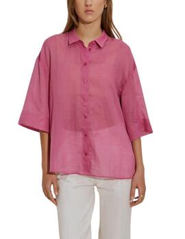 Camisa Lion of Poches oversize de ramio de manga corta