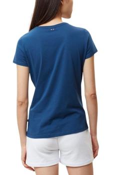 Camiseta Napapijri Sefro azul para mujer manga corta