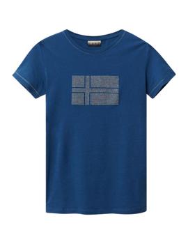 Camiseta Napapijri Sefro azul para mujer manga corta