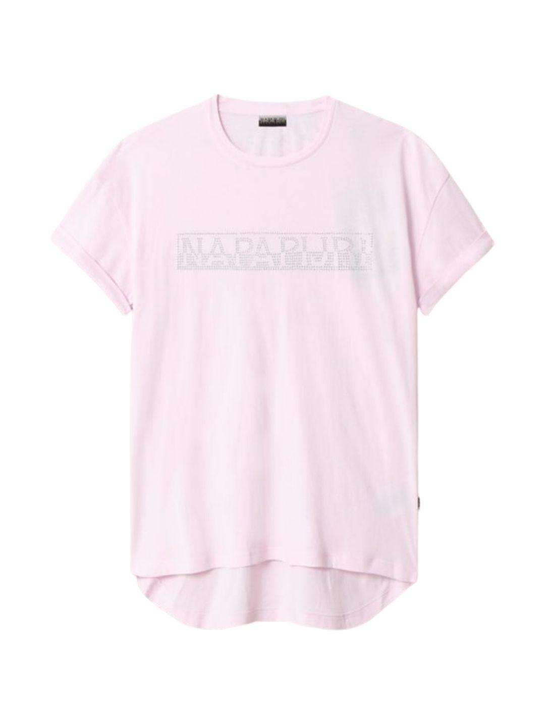 Camiseta Napapijri Siccari rosa para mujer manga corta