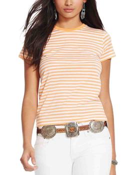 Camiseta Polo Ralph Lauren de rayas naranja para mujer