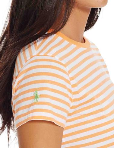 Camiseta Polo Ralph Lauren de rayas naranja para mujer