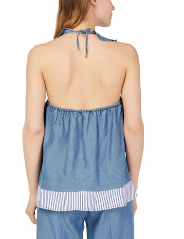 Top Gas Jeans Daly denim azul medio de mujer