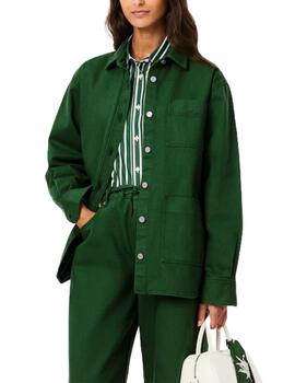 Sobrecamisa Lacoste de mujer en tejido denim oversized