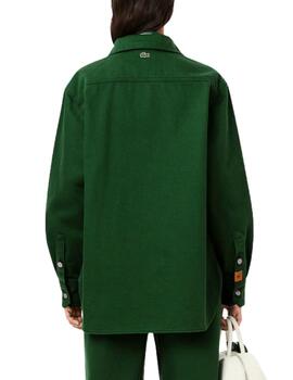 Sobrecamisa Lacoste de mujer en tejido denim oversized