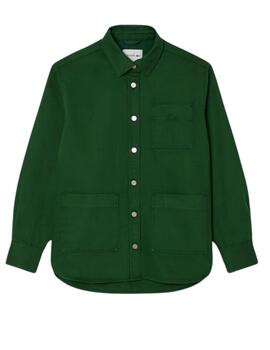 Sobrecamisa Lacoste de mujer en tejido denim oversized