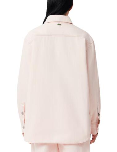Sobrecamisa Lacoste de mujer en tejido denim oversized