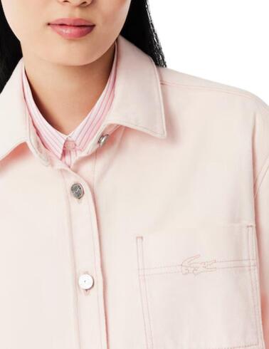 Sobrecamisa Lacoste de mujer en tejido denim oversized