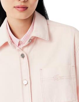 Sobrecamisa Lacoste de mujer en tejido denim oversized