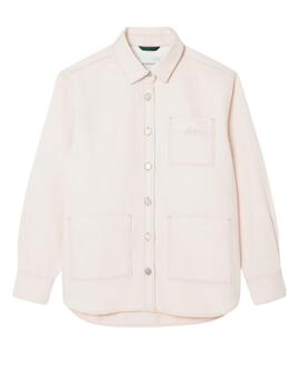 Sobrecamisa Lacoste de mujer en tejido denim oversized
