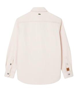 Sobrecamisa Lacoste de mujer en tejido denim oversized
