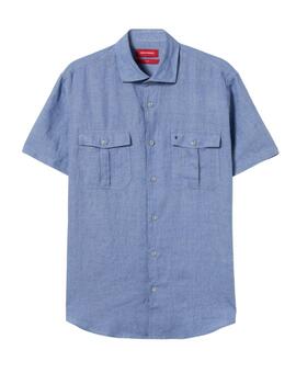Camisa Lion of Porches de hombre de lino y manga corta