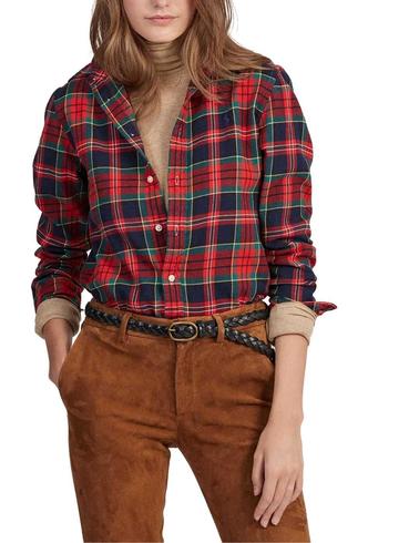 Camisa Polo Ralph Lauren de algodón a cuadros para mujer