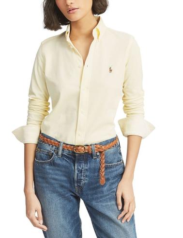 Camisa Polo Ralph Lauren Knit Oxford de algodón para mujer