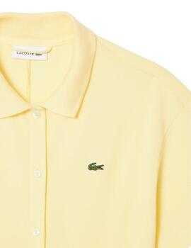 Vestido Lacoste de piqué con vuelo y cinturón de mujer