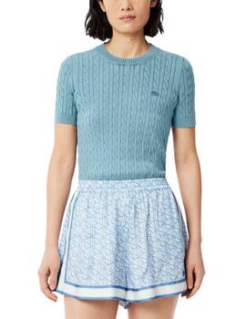 Jersey Lacoste de mujer de manga corta con efecto lavado