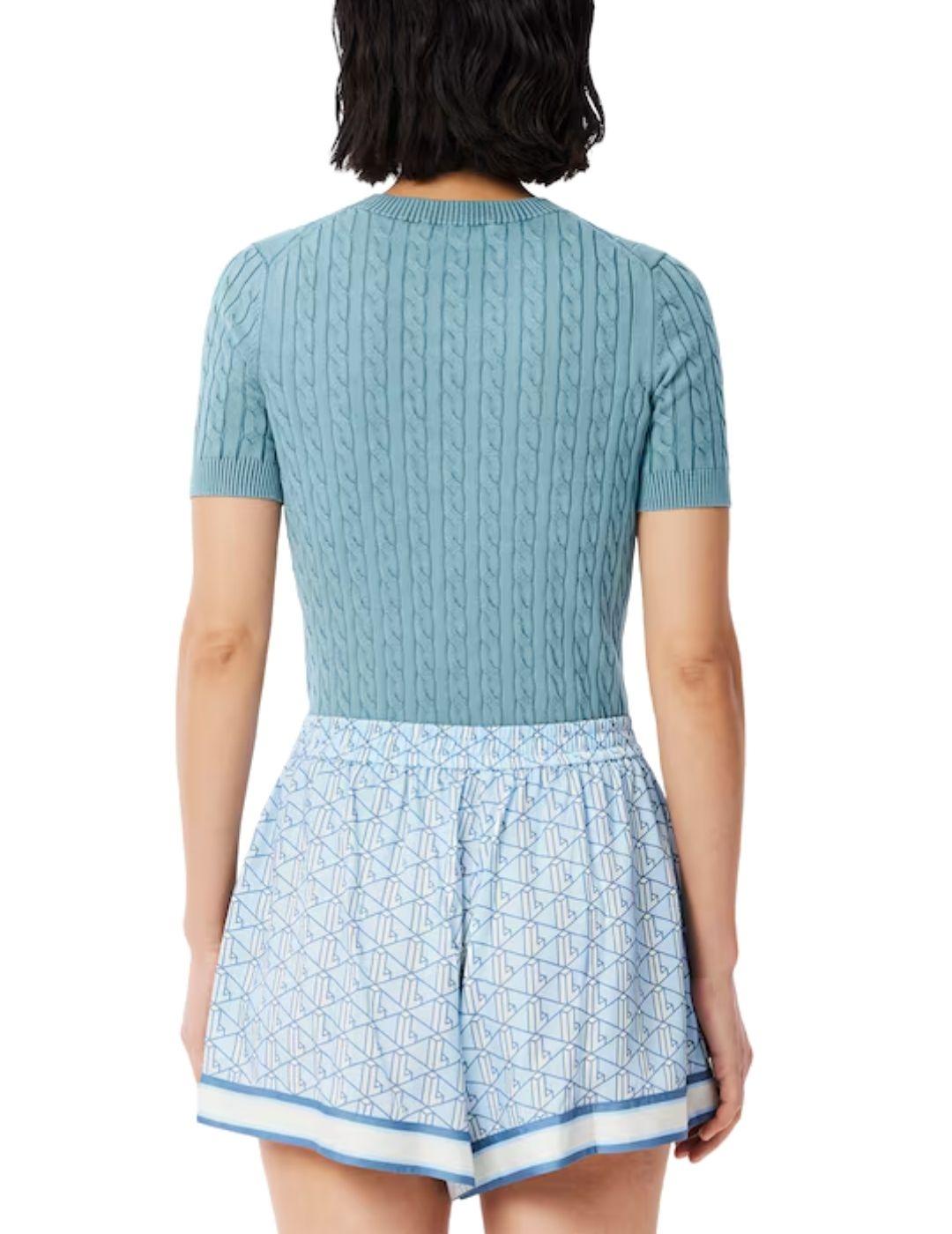 Jersey Lacoste de mujer de manga corta con efecto lavado