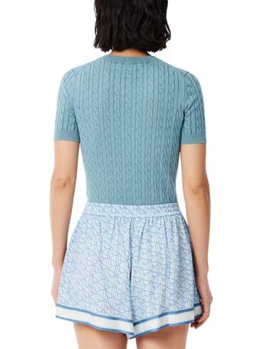 Jersey Lacoste de mujer de manga corta con efecto lavado