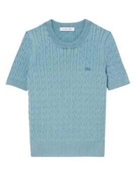 Jersey Lacoste de mujer de manga corta con efecto lavado