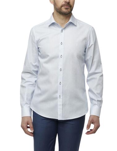 Camisa Florentino regular fit de popelín para hombre celeste