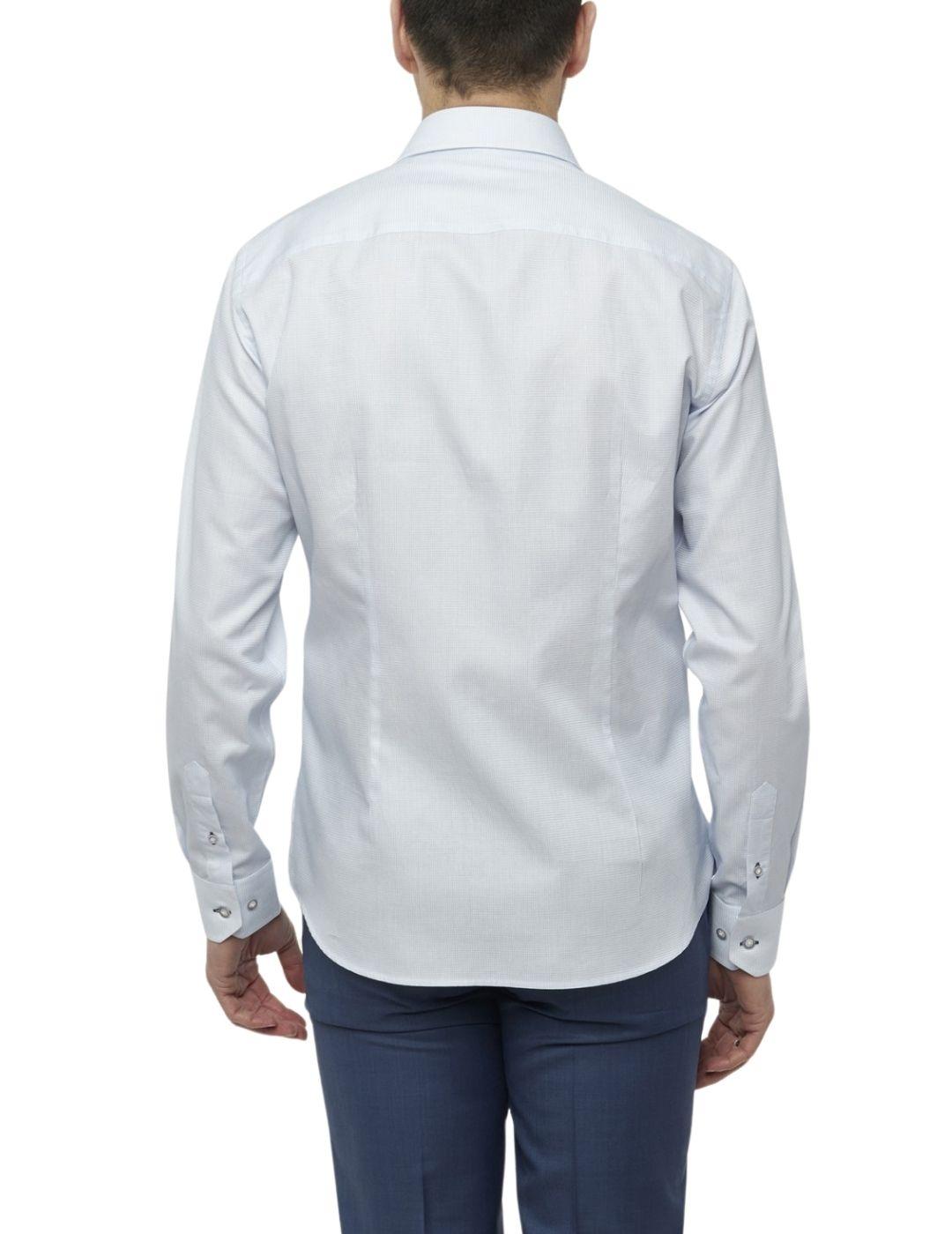 Camisa Florentino regular fit de popelín para hombre celeste
