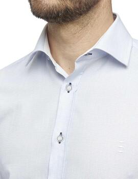 Camisa Florentino regular fit de popelín para hombre celeste