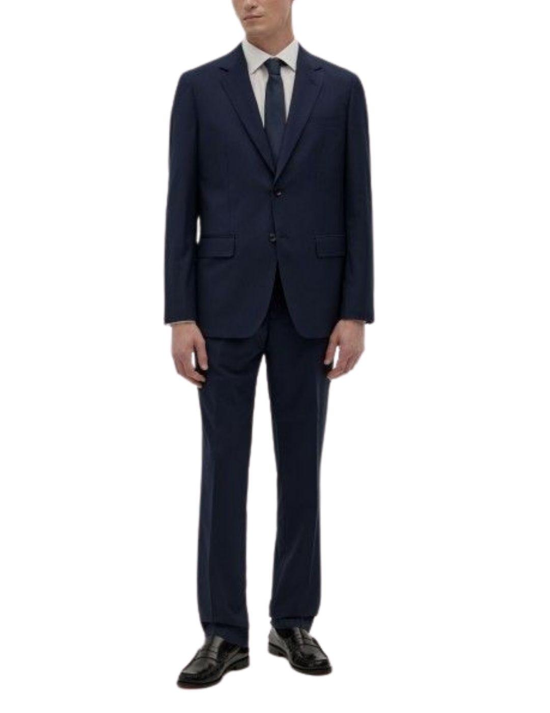 Traje Decenio de hombre de corte slim fit en marin con rayas