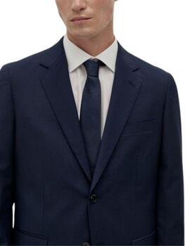 Traje Decenio de hombre de corte slim fit en marin con rayas