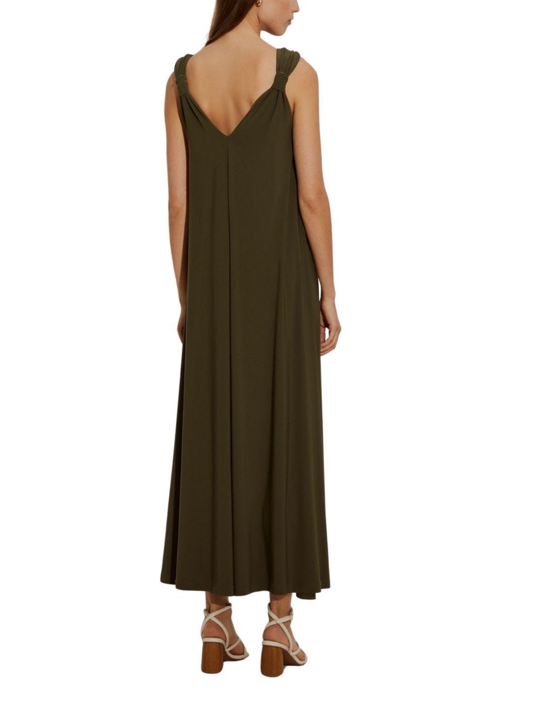 Vestido largo Lion of Porches en punto con escote a pico