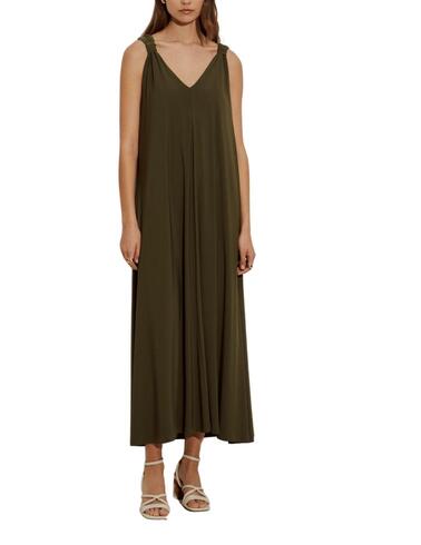 Vestido largo Lion of Porches en punto con escote a pico