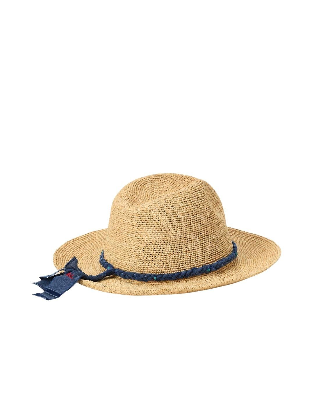 Sombrero Polo Ralph Lauren de rafia con pañuelo