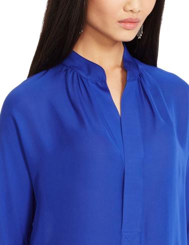 Blusa Polo Ralph Lauren de seda azulón de mujer